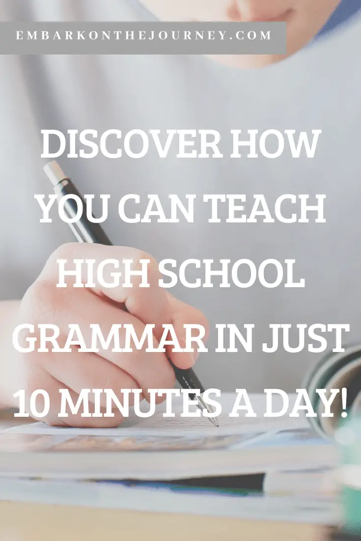 High school grammar needn't take all day, and it doesn't have to include diagramming! Discover how you can teach high school grammar in just 10 minutes a day!