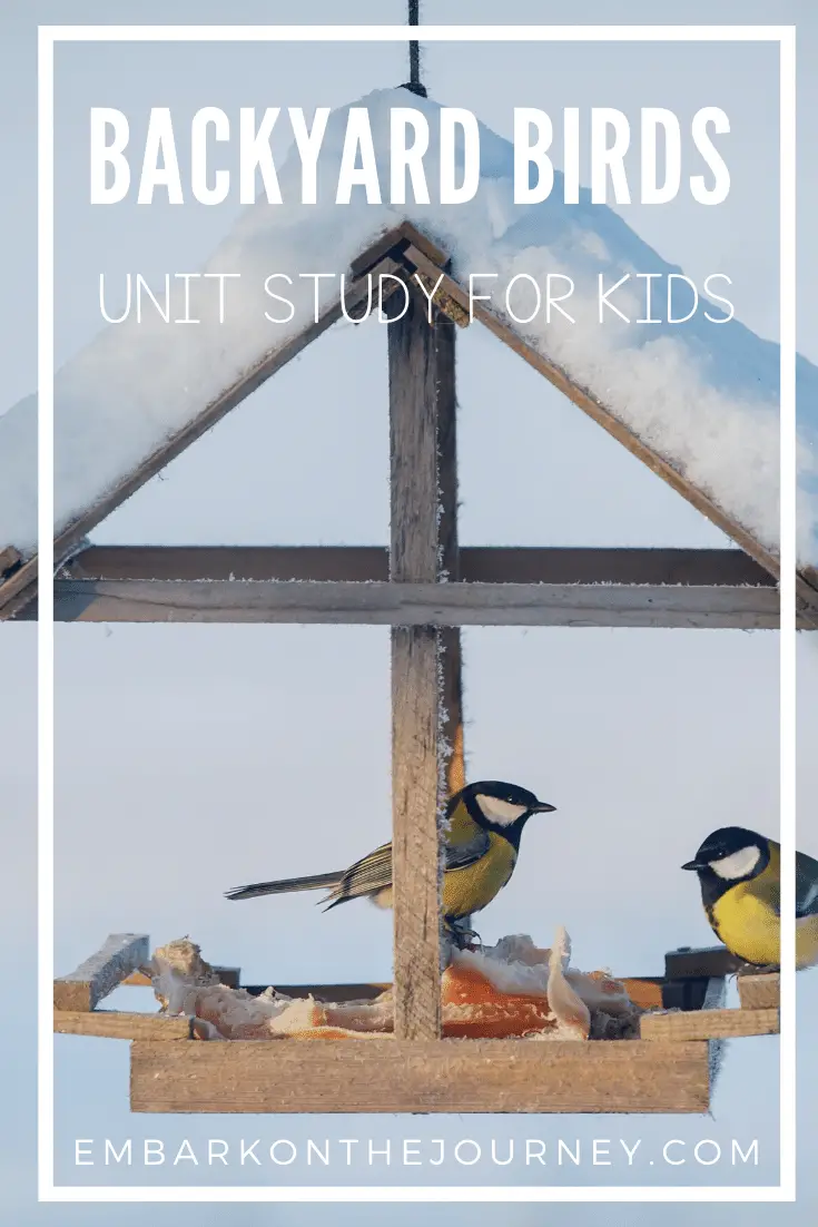 Kids will love studying the birds in their own backyards with this fun backyard birds unit study! It includes books, experiments, and printables!