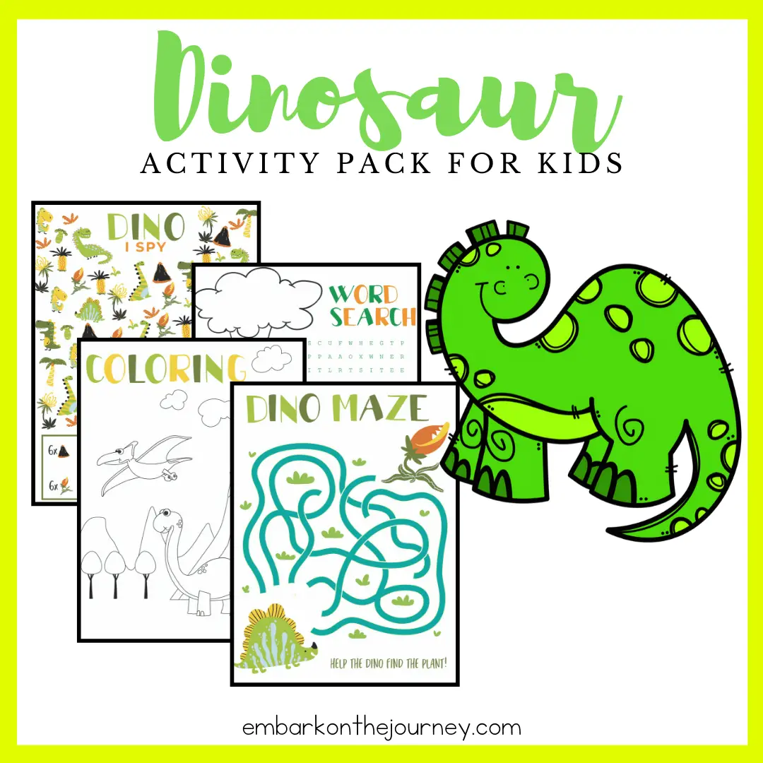 Download and print this fun dinosaur activity pack! It's perfect for quiet time, on-the-go, or anytime! Kids ages 5-8 will love it!