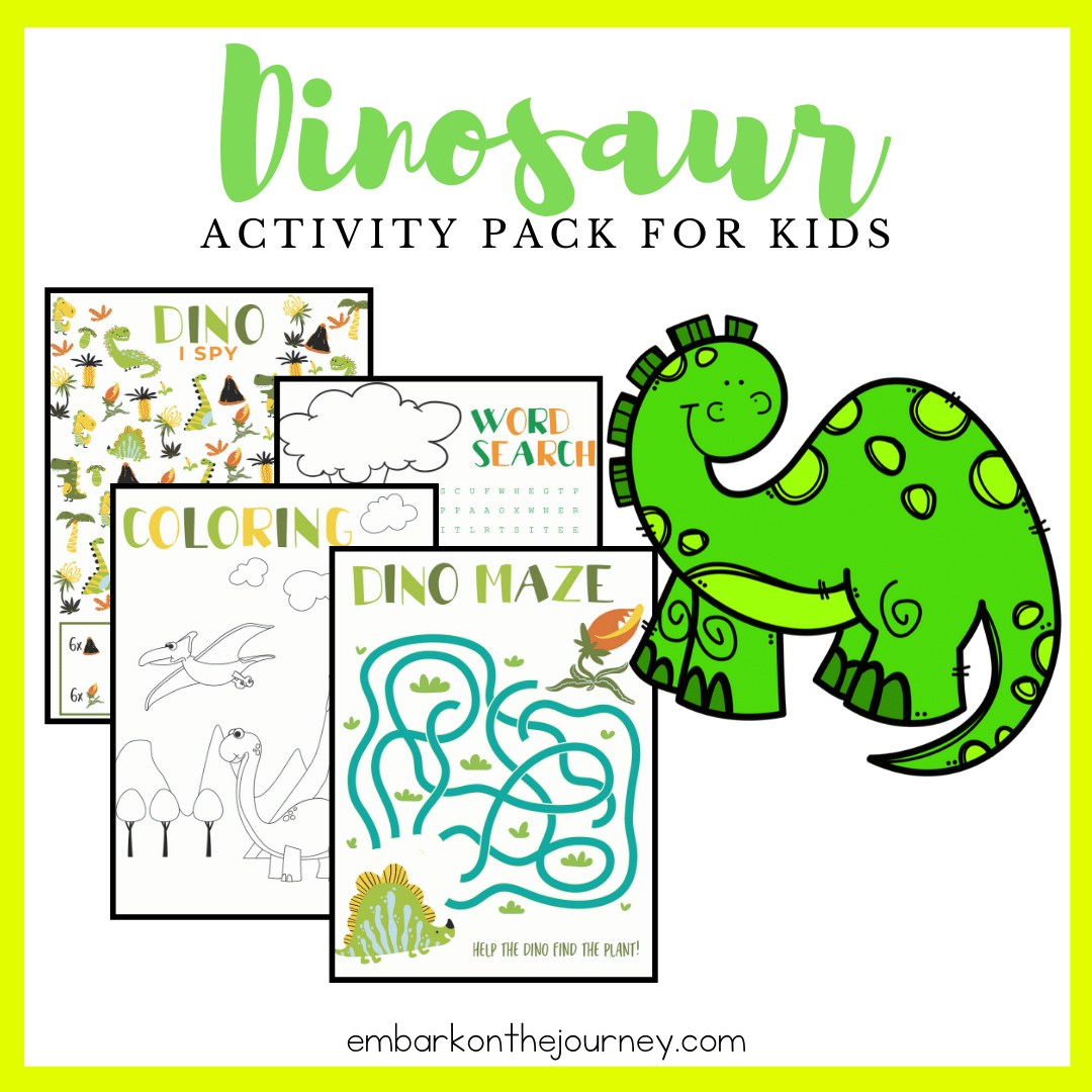 Download and print this fun dinosaur activity pack! It's perfect for quiet time, on-the-go, or anytime! Kids ages 5-8 will love it!