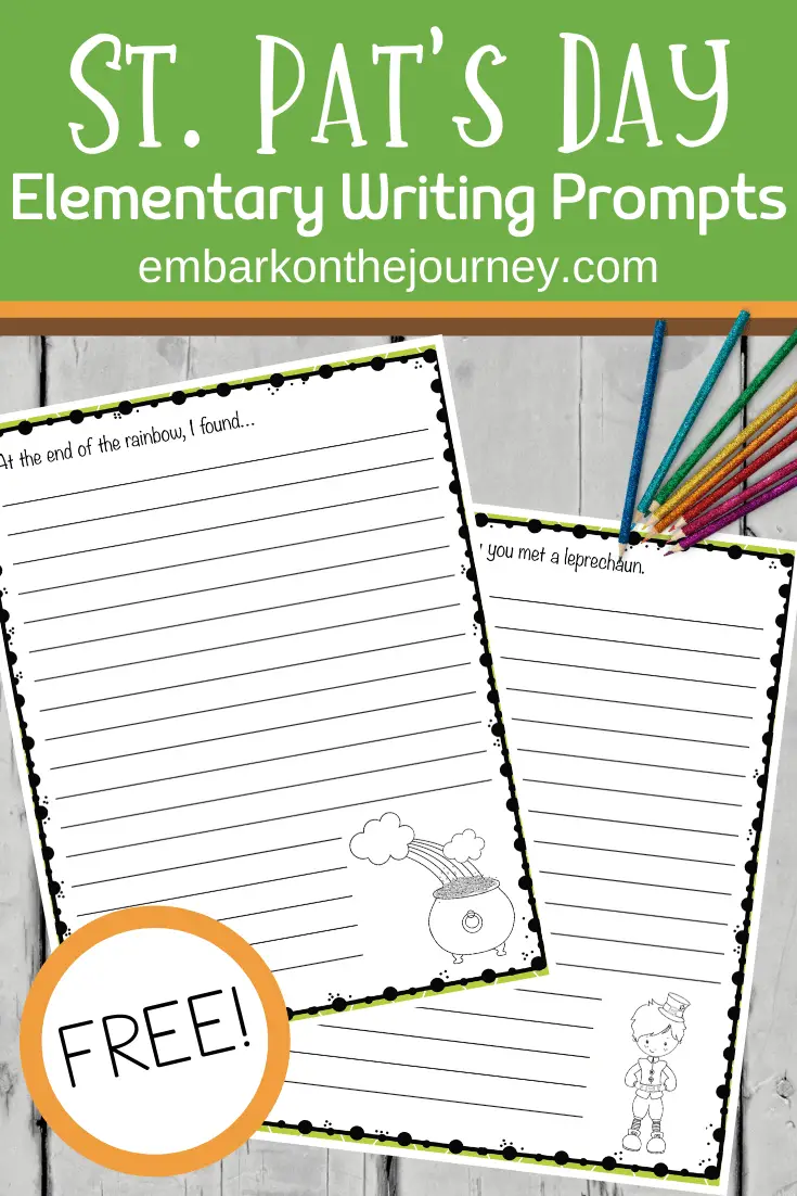 This March, get your child's creative juices flowing with these St. Patrick's Day writing prompts. Includes free printable writing paper!