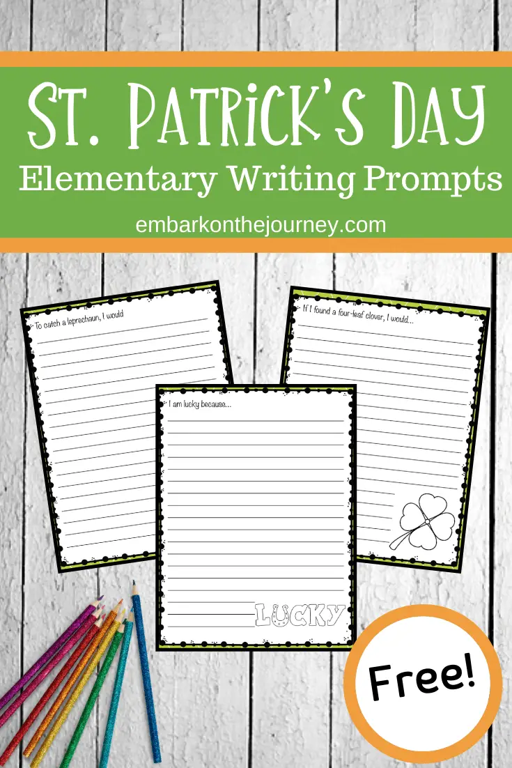 This March, get your child's creative juices flowing with these St. Patrick's Day writing prompts. Includes free printable writing paper!