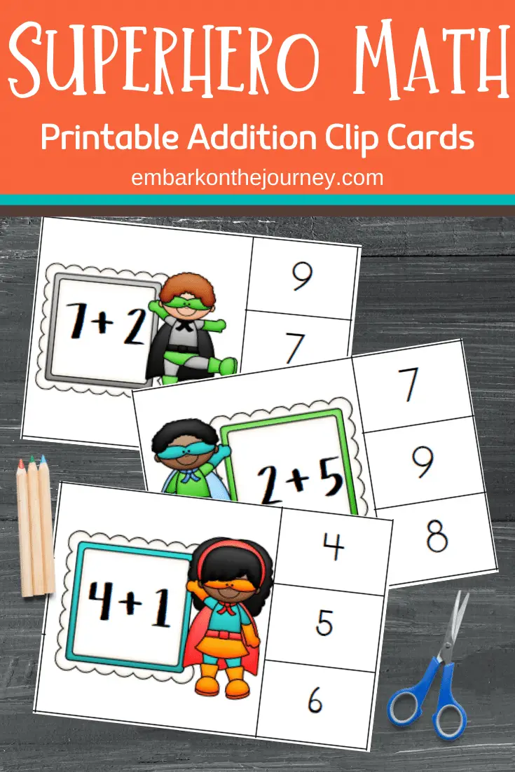 Your kids can master addition facts with these superhero math cards! These clip cards will help little learners master addition within ten.