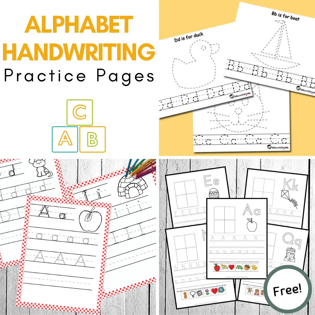 Add these free ABC handwriting practice pages to your homeschool lessons. Find pages for many themes, seasons, and holiday! Perfect for K-2 students.