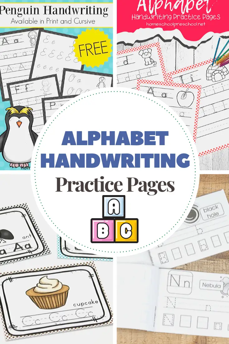 Add these free ABC handwriting practice pages to your homeschool lessons. Find pages for many themes, seasons, and holiday! Perfect for K-2 students.