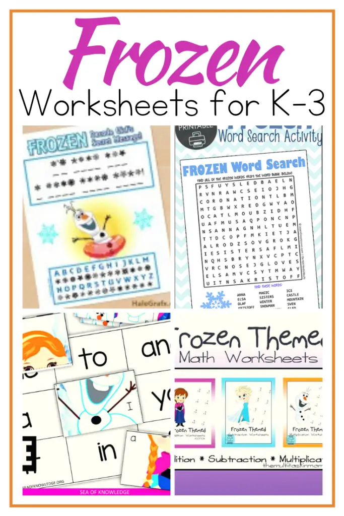 10 printable frozen worksheets for older kids