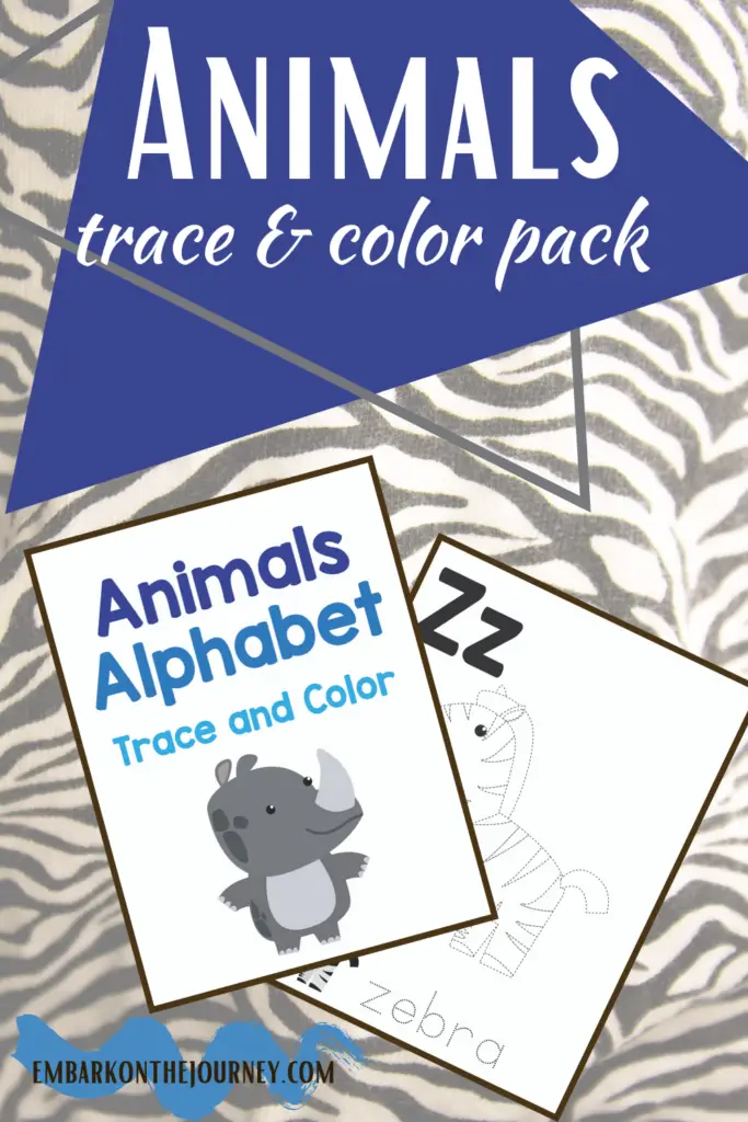 Animals Tracing Pack Coloring Page