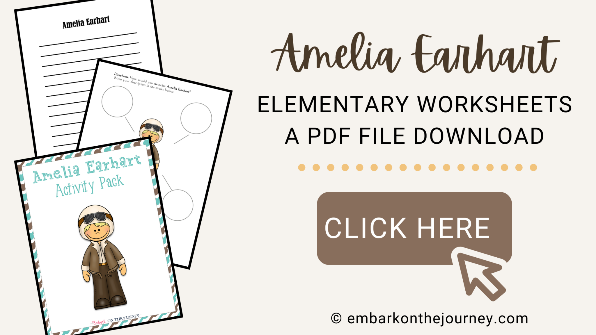 Printable Amelia Earhart Worksheets for Elementary Ages